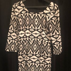 Black and White Mid Sleeve Dress size large
